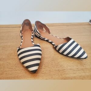 Merona Blue and White Stripe Flats Size 10